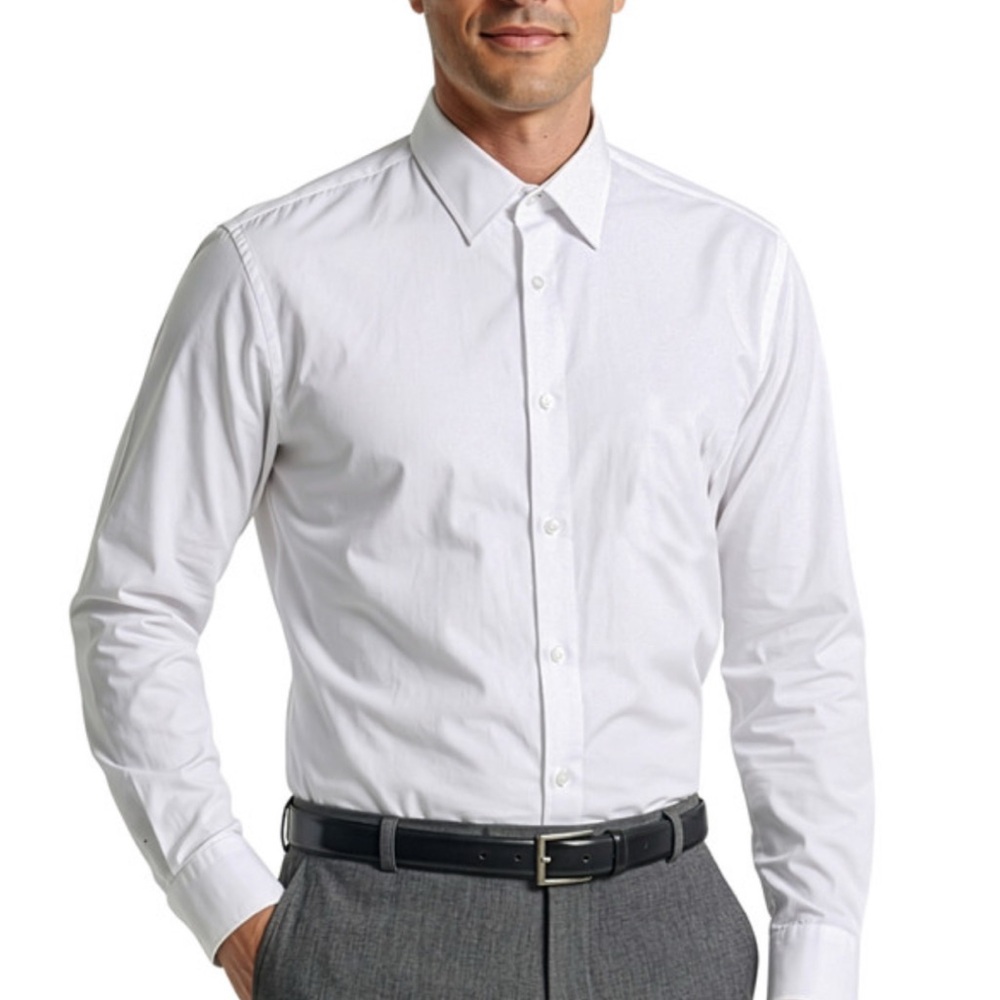 Men's Classic White Dress Shirt - Tailored Fit